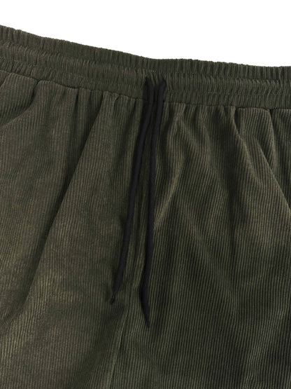 Korte Mouw Hemd Licht Rekbaar Zomer Effen Kleur Corduroy Casual