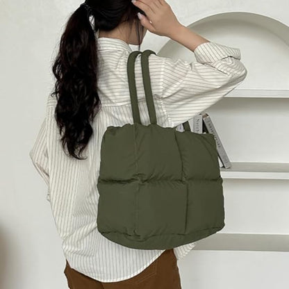Dames Tote Tas Zwart Puffer Stijlvol en Ruim