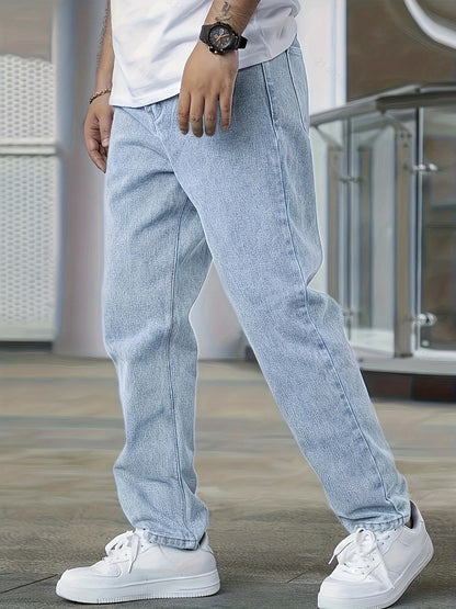 Heren Jeans Broek Losse Zittende Pasvorm Comfortabel