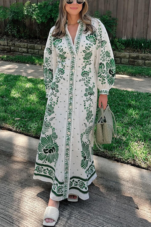 Isabella Jurk Lange Mouw Maxi Zwart