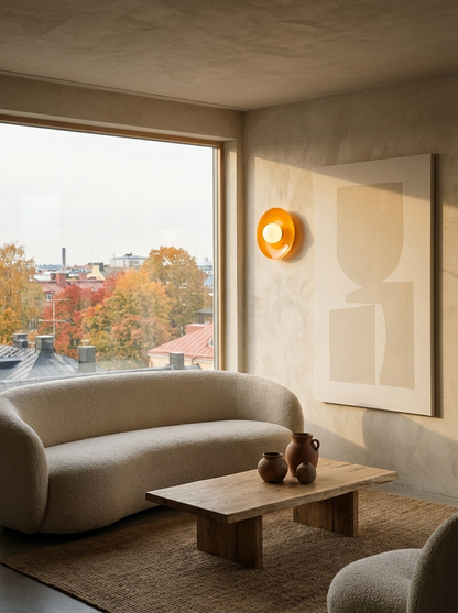 Moderne ronde plafondlamp van glas en ijzer – minimalistische designlamp voor woonkamer en slaapkamer met warme lichtkleur