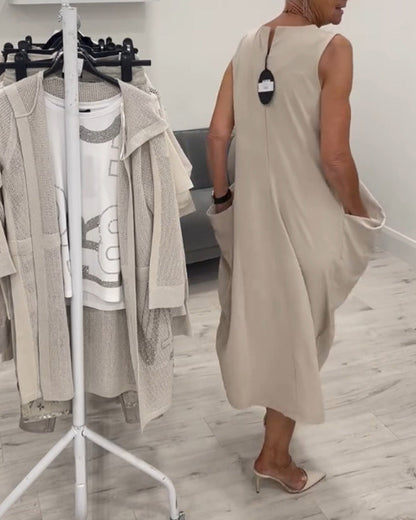 Elegante Jurk Zonder Mouwen voor Vrouw