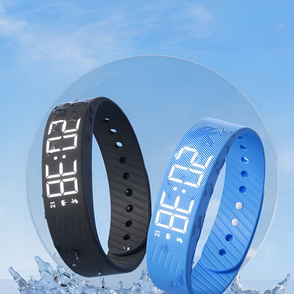 Digitaal LED Sporthorloge met Siliconen Band Waterdicht Licht Dames Heren Unisex Training Fitness Dagelijks Gebruik USB Oplaadbaar