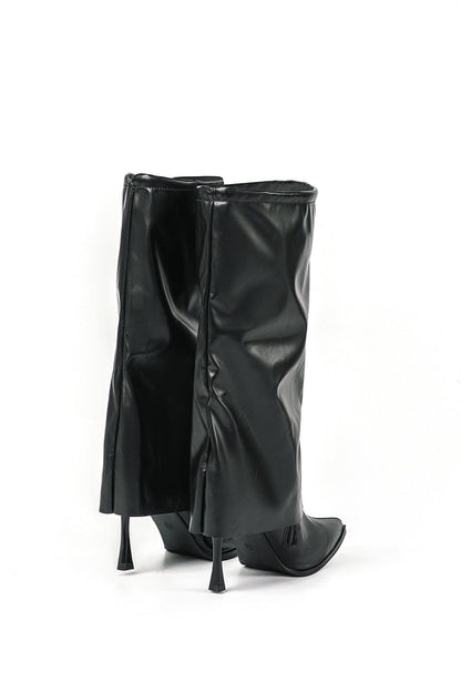Zwarte Oversized Laarzen Stijlvolle Designer Look