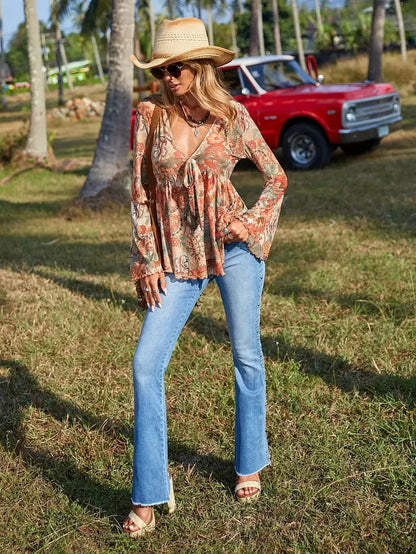 Vrouwen Top Bloemenprint V-hals Zomerjurk Stijl