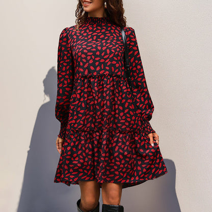 Dames Jurk Babydoll met Bloemenprint en Plooien