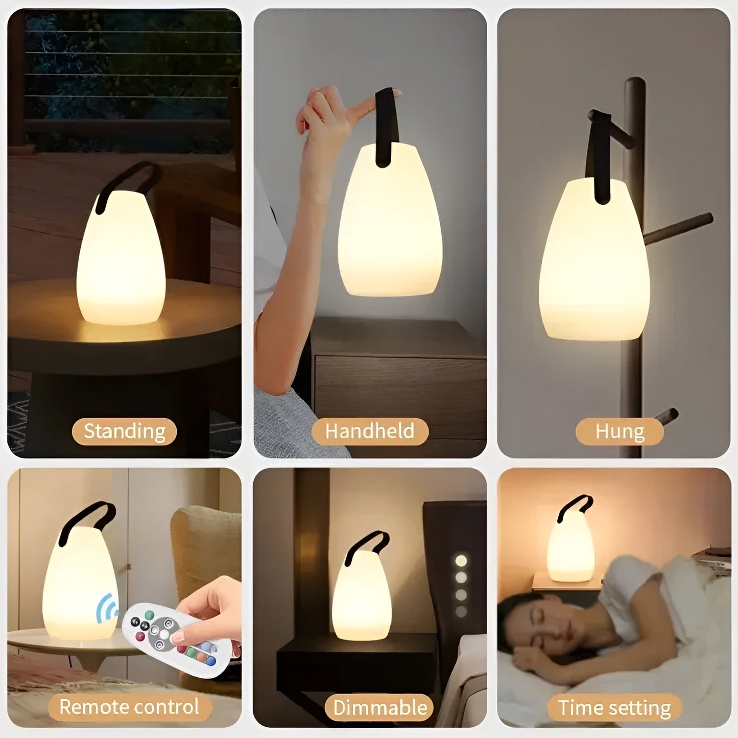Draadloze LED Tafellamp Waterdicht RGB Dimbaar Oplaadbaar
