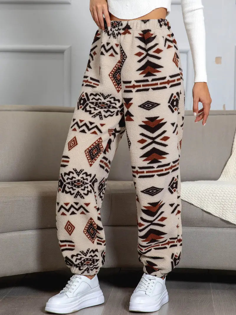 Comfortabele Joggers met Aztekenpatroon Stevige Zit - StudioMarella