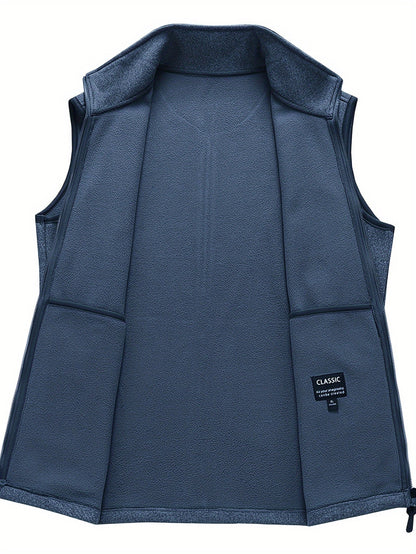 Lichte Pile Gilet met Opstaande Kraag