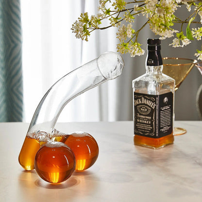Glazen Karaf 600ml met Speels Design Transparant Bleivrij Glas voor Whisky Wijn