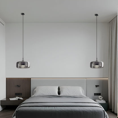 Hanglamp Rookglas Retro Trio Handgeblazen Dimbaar Verstelbaar Zwart