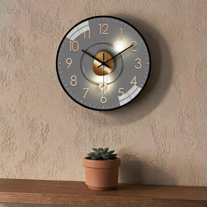 Wandklok Stil Quartz 20cm Kunststof Glas Metalen Wijzers Analoog Slaapkamer Woonkamer Kantoor Werkkamer Geen Tik-Tak Geluid AA Batterij