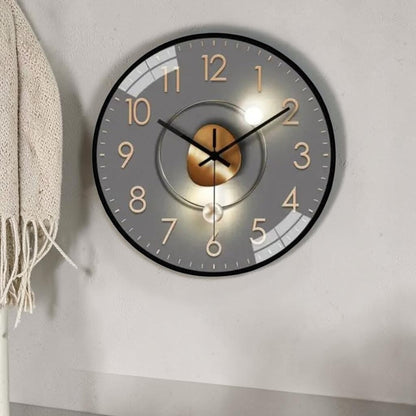Wandklok Stil Quartz 20cm Kunststof Glas Metalen Wijzers Analoog Slaapkamer Woonkamer Kantoor Werkkamer Geen Tik-Tak Geluid AA Batterij