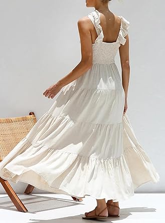 Vrouwen Zomerjurk Lange Maxi Jurk met Franje