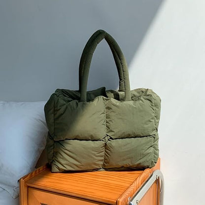 Dames Tote Tas Zwart Puffer Stijlvol en Ruim
