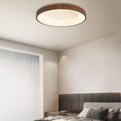 LED Plafondlamp Houtlook IJzer Acryl Rond Woonkamer Slaapkamer Hal Moderne Plafondlamp Scandinavisch Design Warm Licht