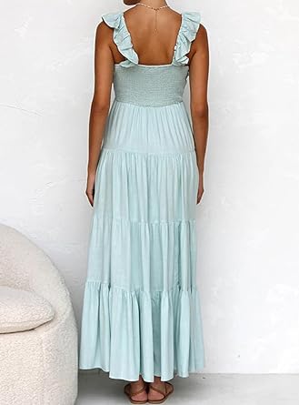 Vrouwen Zomerjurk Lange Maxi Jurk met Franje