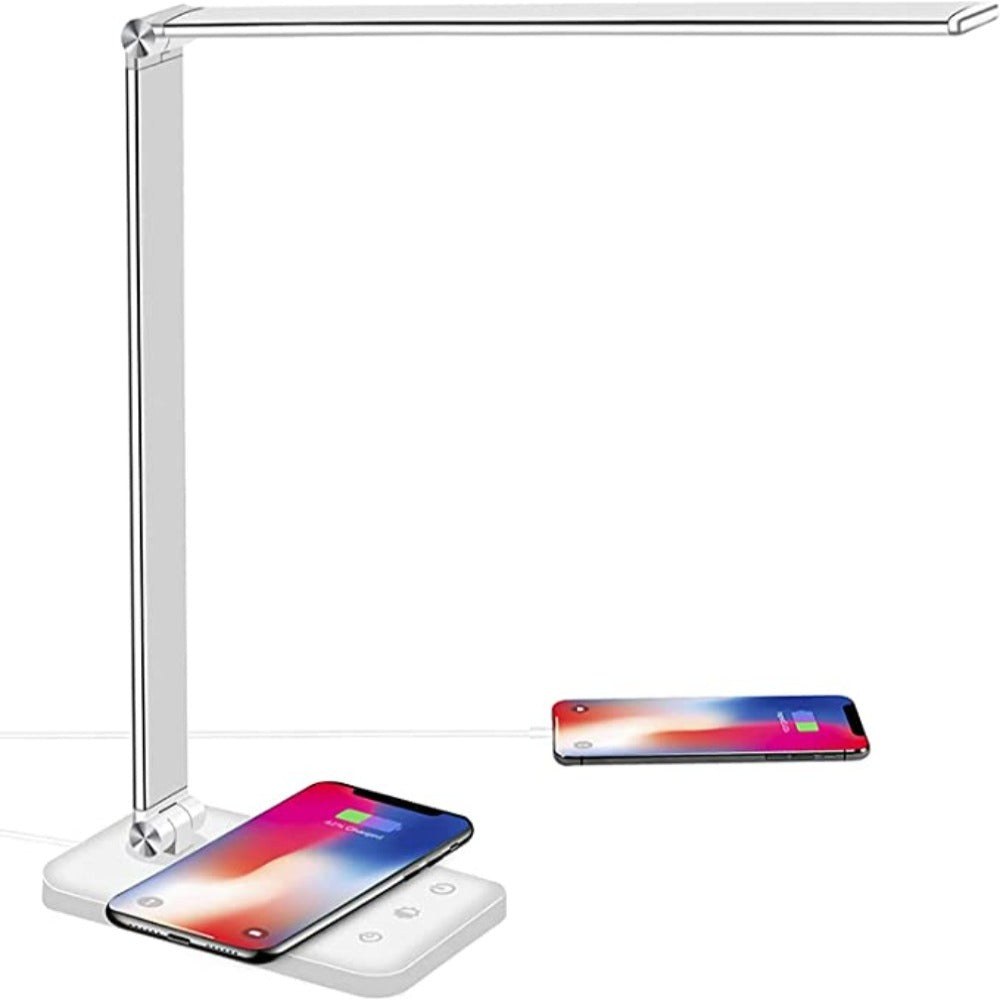 LED Bureaulamp met USB-Oplaadpoort – 5 Lichtstanden en Dimbaar – Flexibele Arm – Oogvriendelijke Verlichting
