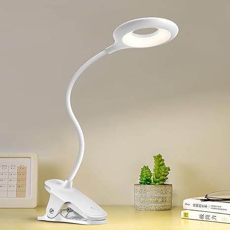 Leeslamp Clip LED Dimbaar USB Oplaadbaar Flexibel Zwanenhals Bed Bureau Reizen