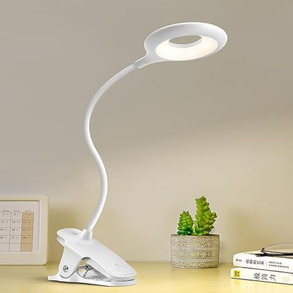Leeslamp Clip LED Dimbaar USB Oplaadbaar Flexibel Zwanenhals Bed Bureau Reizen