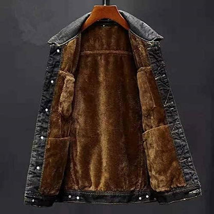 Heren Winterjas Denim Warm en Stevig