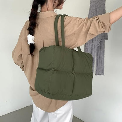 Dames Tote Tas Zwart Puffer Stijlvol en Ruim