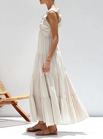 Vrouwen Zomerjurk Lange Maxi Jurk met Franje