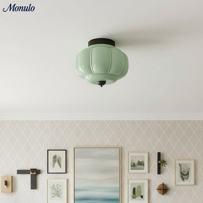 Retro Plafondlamp met Melkglazen Kap – Verfijnde Semi-Flush Mount Verlichting voor Moderne Interieurs