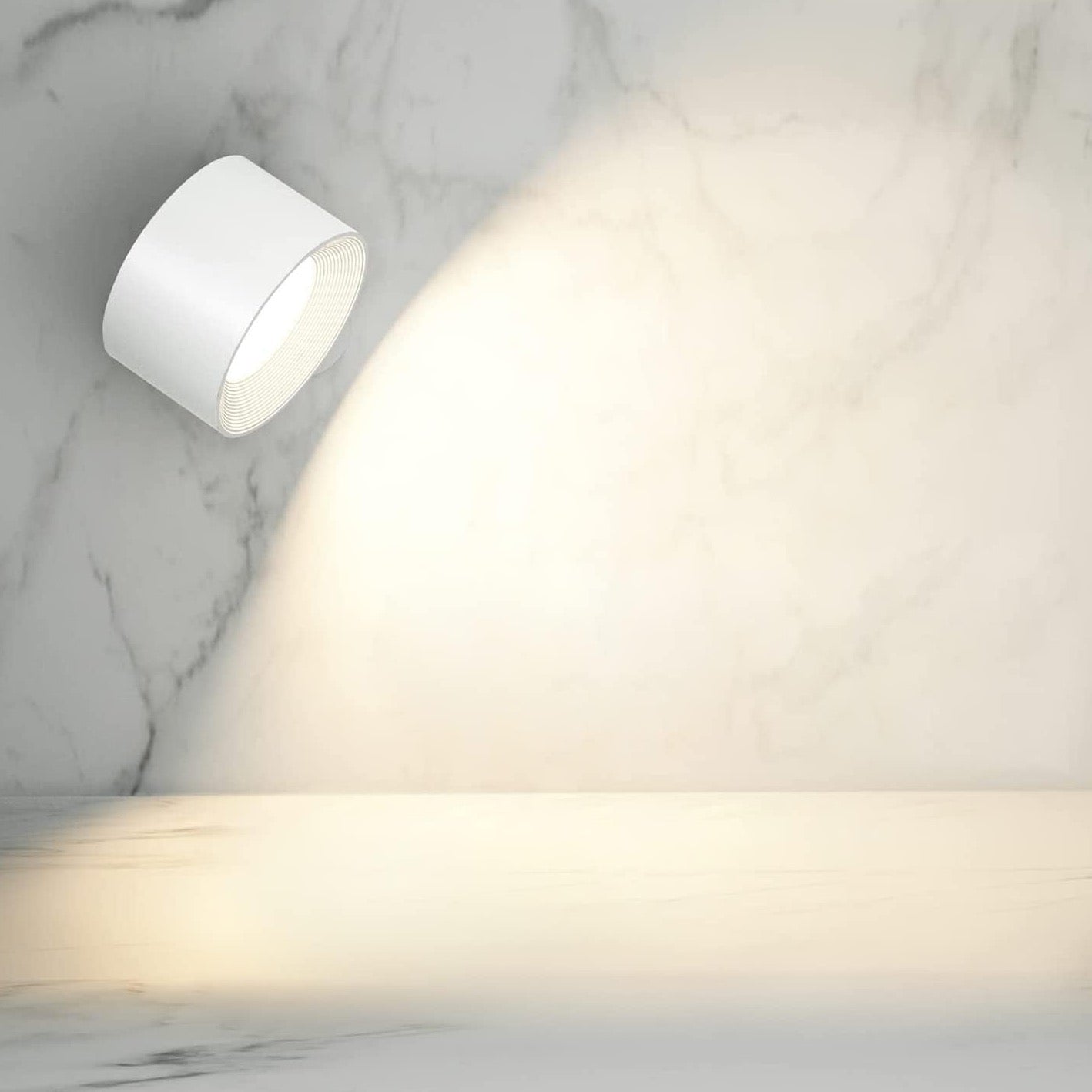 Wandlamp Draadloos Oplaadbaar Dimbaar 360° Roteerbaar Touch Afstandsbediening Wit Zwart Hout