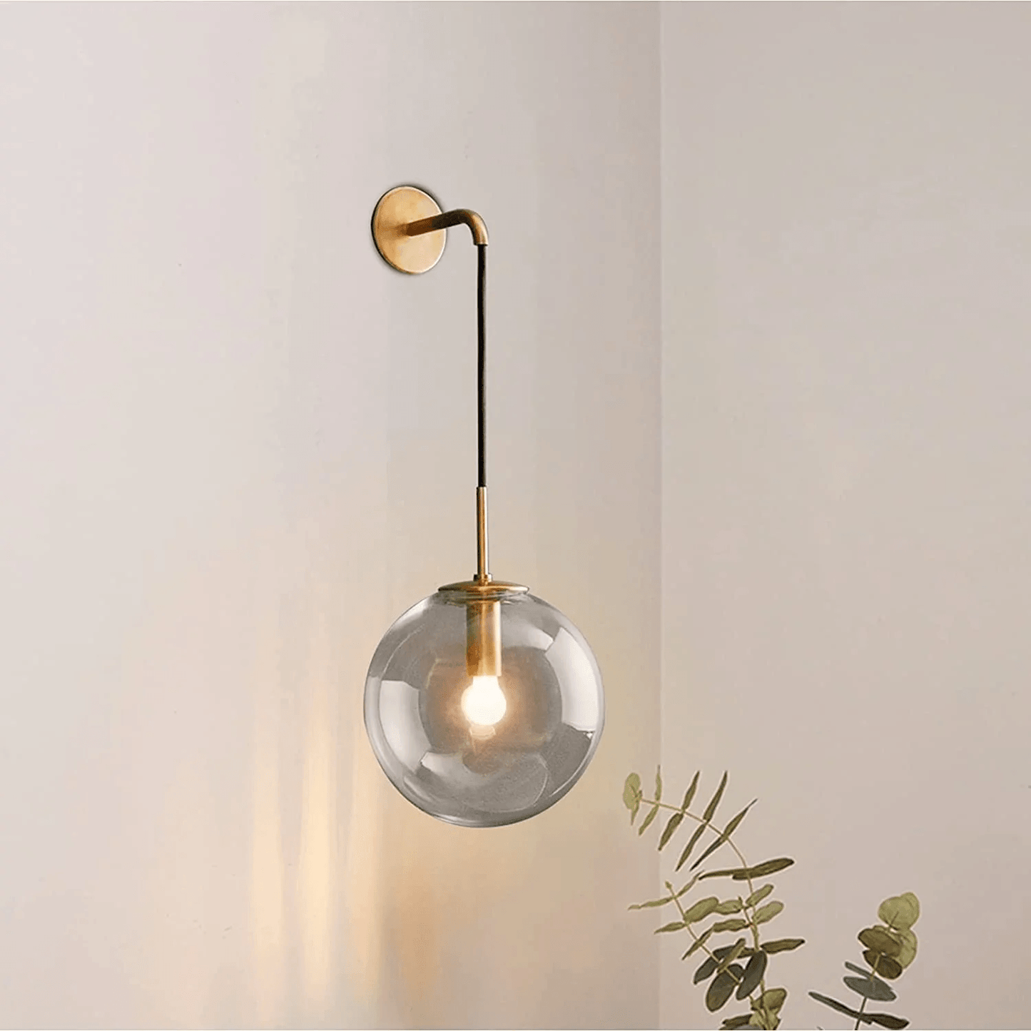 Glazen Wandlamp met Metalen Armatuur – Moderne Wandverlichting voor Hal, Slaapkamer en Woonkamer