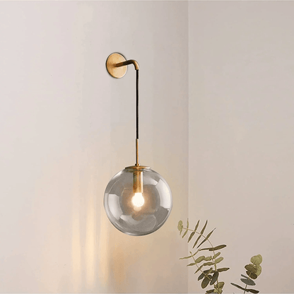 Glazen Wandlamp met Metalen Armatuur – Moderne Wandverlichting voor Hal, Slaapkamer en Woonkamer