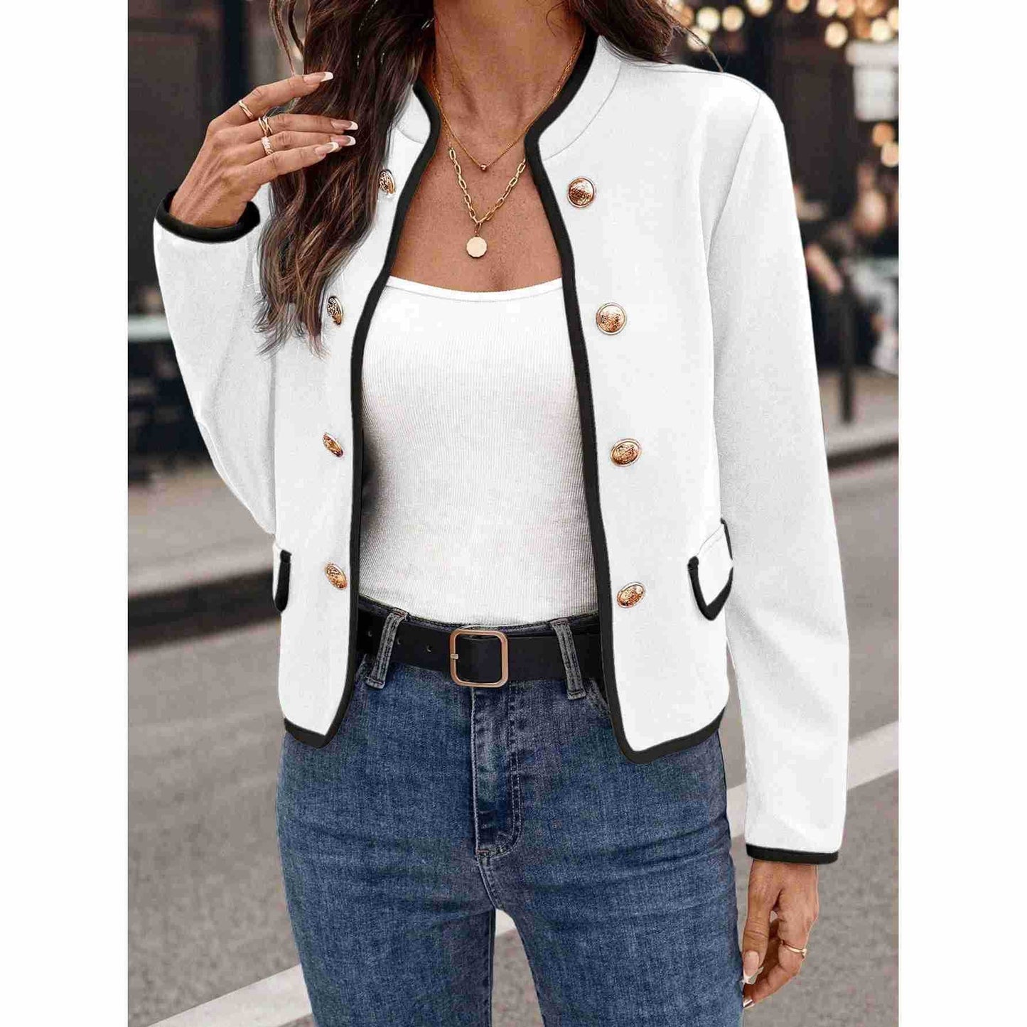 Dames Jas Met Gouden Knopen City Chic Bellair