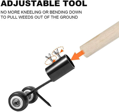 Handmatige Onkruidverwijderaar met Rollend Ontwerp – Ergonomisch Tuingereedschap voor Voegen en Paden – Robuust Staal – Rückenschonend Werken