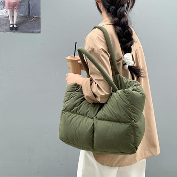 Dames Tote Tas Zwart Puffer Stijlvol en Ruim