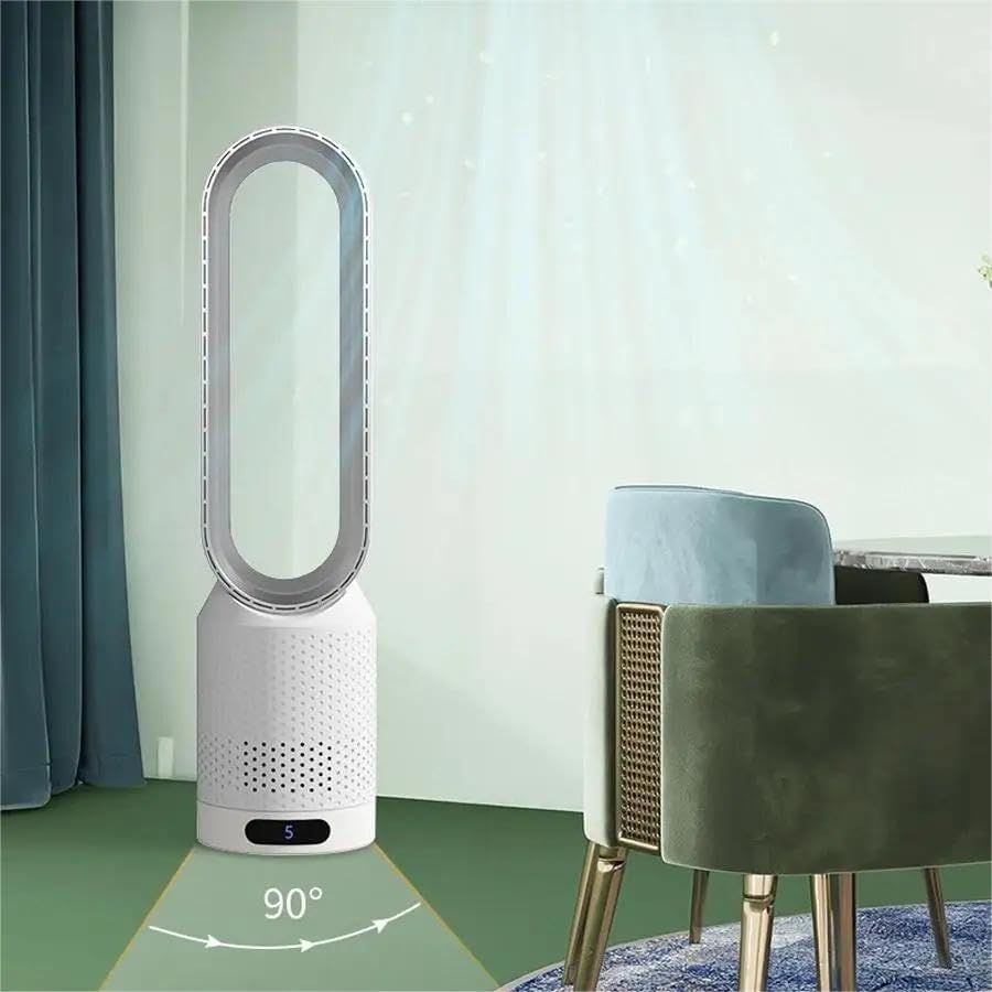 Draagbare Bladeloze Ventilator met Luchtzuivering Afstandsbediening Stille Werking Slaapkamer Kantoor