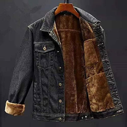 Heren Winterjas Denim Warm en Stevig