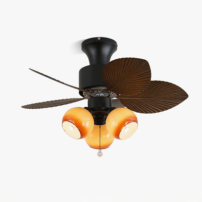 Tropische Plafondventilator met Glazen Verlichting – Ø 81cm – 6 Snelheden & Afstandsbediening