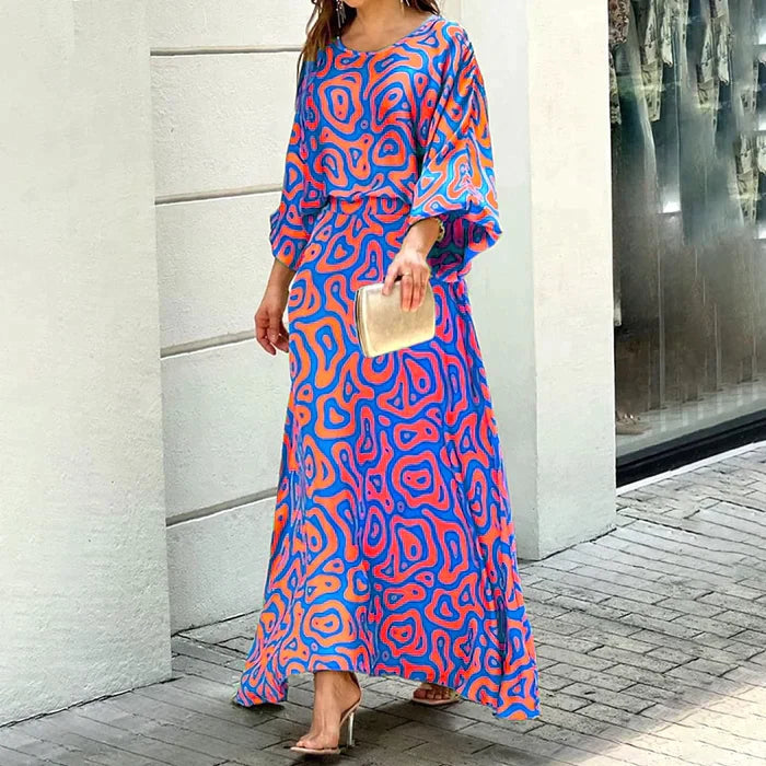 Vrouwelijke Maxi Jurk Geprint Comfortabel