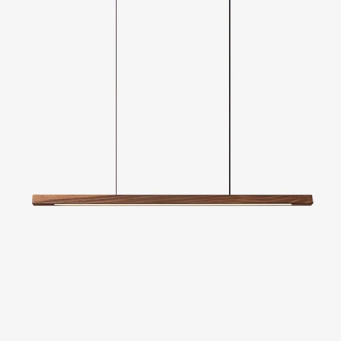 Lineaire Houten Hanglamp — Scandinavische LED Pendel met Verstelbare Hoogte