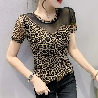 Vrouwen T-Shirt Zomer Mesh Luchtig en Comfortabel