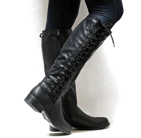 Dames Laarzen Leer Elegante Veteran Stijl - StudioMarella