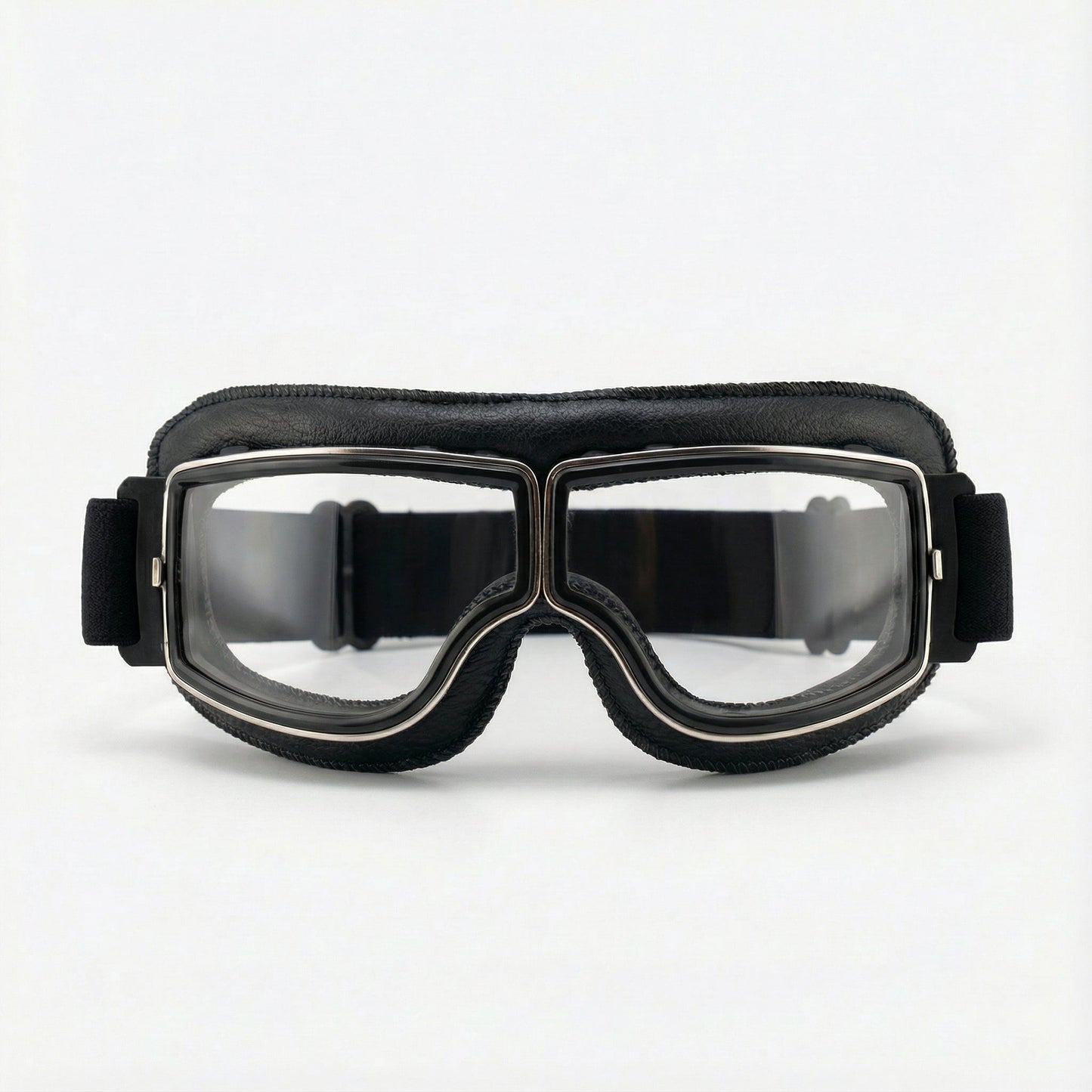 Retro Motorgoggles met Leren Frame en Splintervrije Glazen | Vintage Motorbril Wind- en Stofbestendig