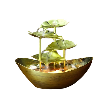 Tafelfontein LED Verlichting Metaal Vintage Ijzerblad Bureau Woonkamer Slaapkamer Waterornament Zen Sfeer