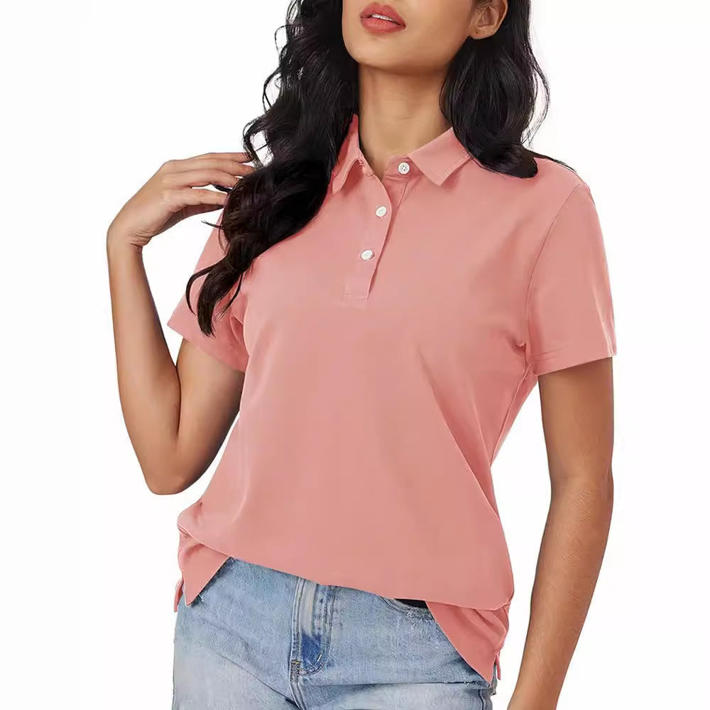 Dames Polo Top Kortemouw Zomerjurk Basic Wit