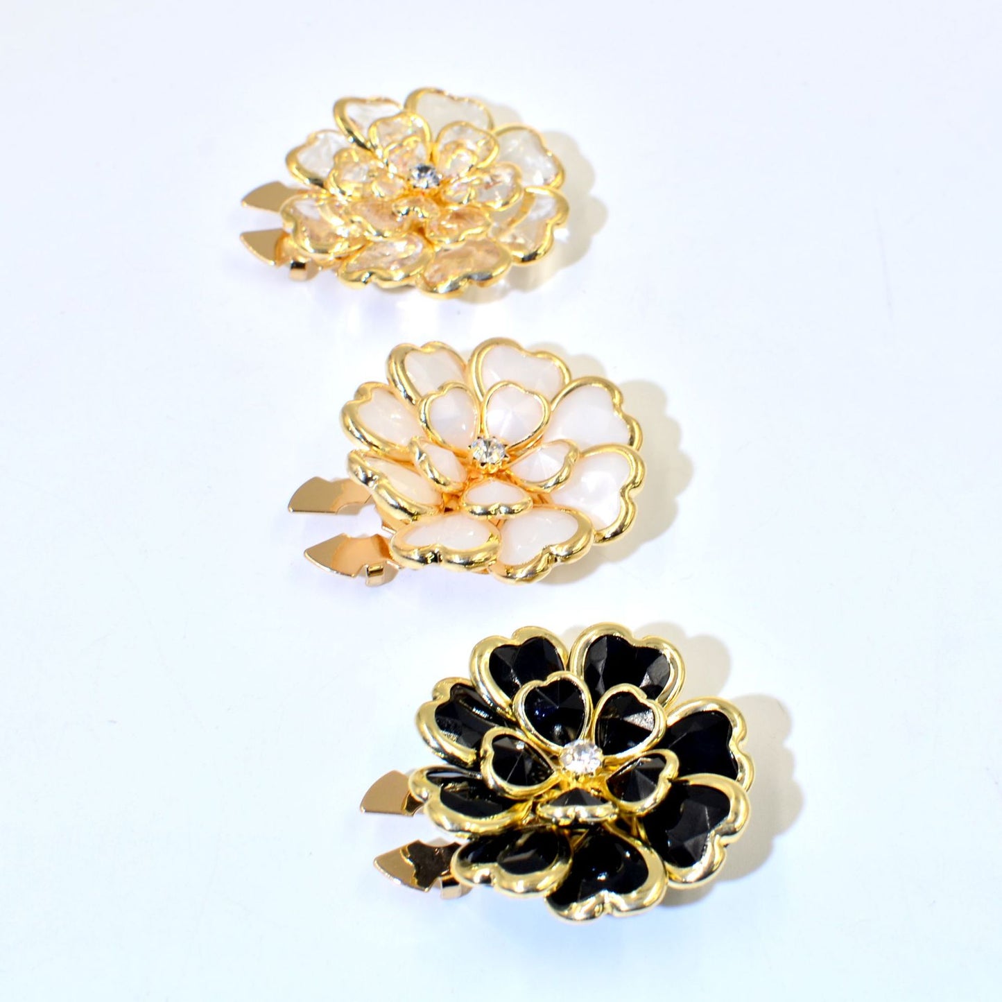 Dames Manchetknoop Bloem Patroon Elegant Zilver