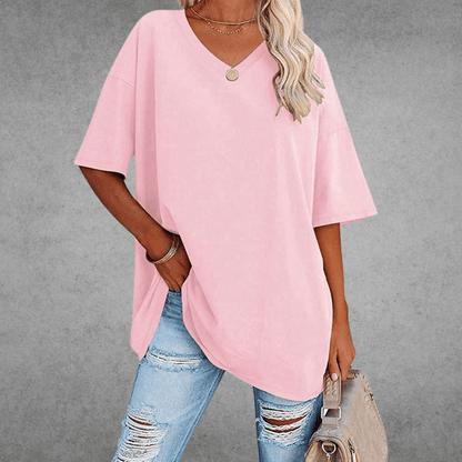 Variant image for T-Shirt Donna - Scollo a V Casual Maglietta-21