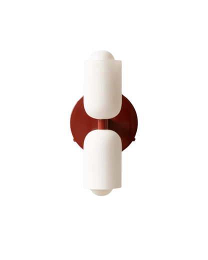 Sansoti | Wandlamp met Dubbele Glazen Kappen voor Slaapkamer en Woonkamer – E27 Wandverlichting