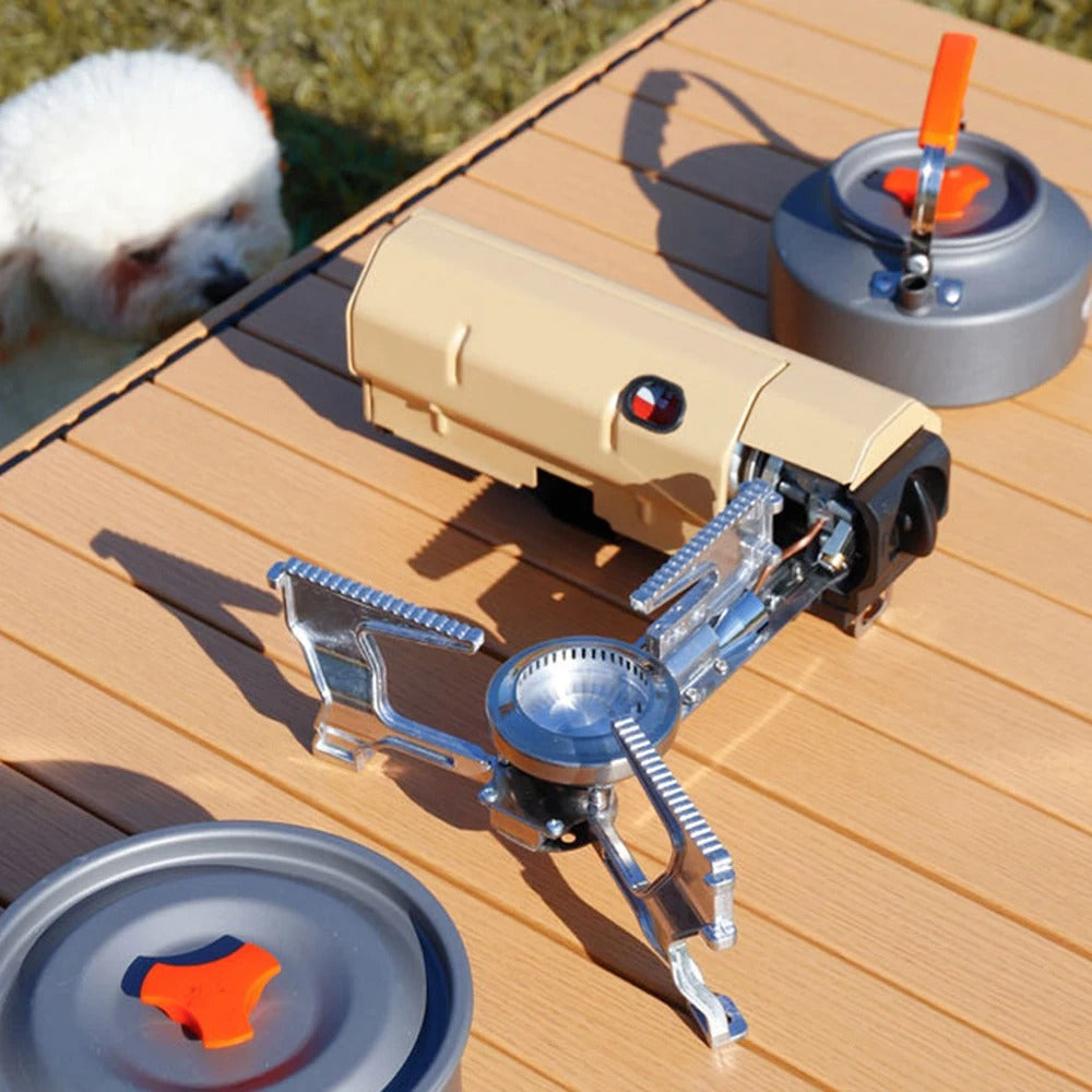 Draagbaar Campingfornuis voor Warme Maaltijden Onderweg – Compact en Opvouwbaar Kookstel – Ideaal voor Kamperen Wandelen Picknick – Aluminium Butaan Propaan Camping Kooktoestel
