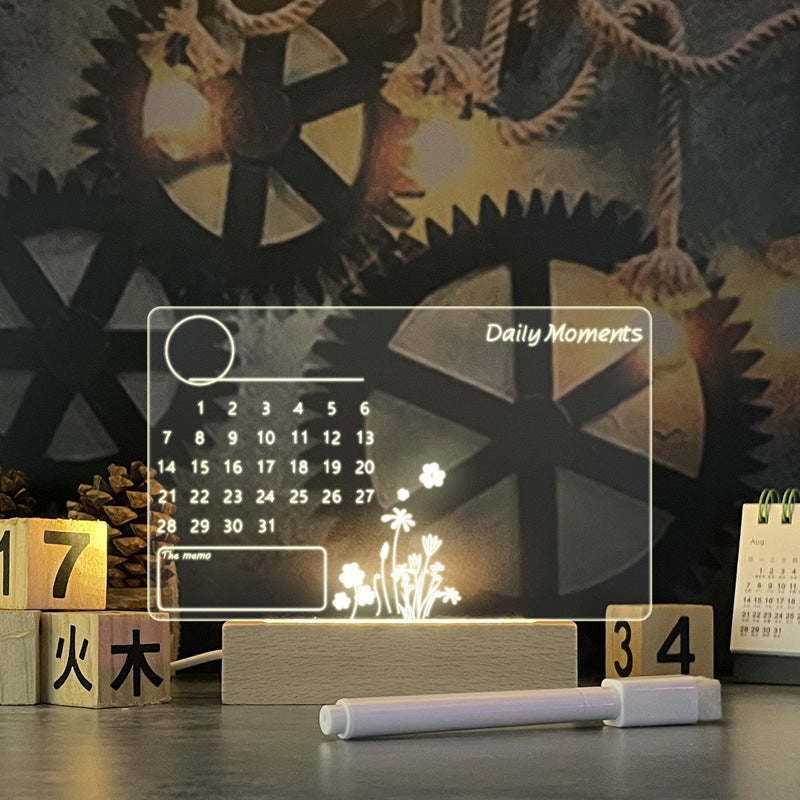 Schrijfbaar Nachtlampje met LED-Verlichting – Creatief Memobord voor Berichten en Notities