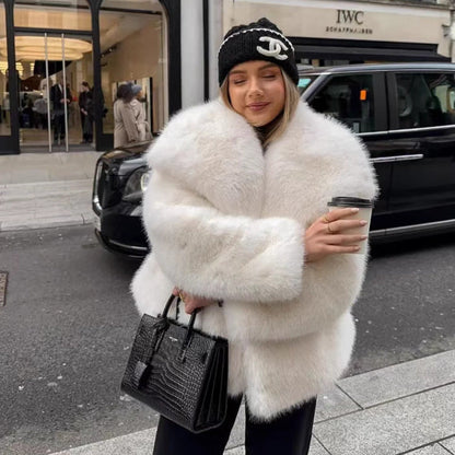 Dames Faux Fur Jas Luxe Imitatie Bont Stijlvol